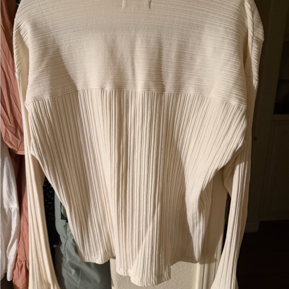 Madewell Beige Ribbed Button Down Shirt - Picture 3 of 3